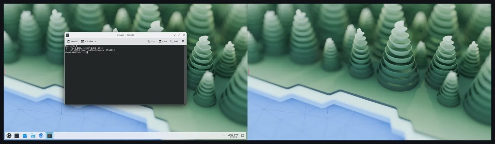 Two browser windows as two monitors, xrandr listing both Two browser windows as two monitors, xrandr listing both