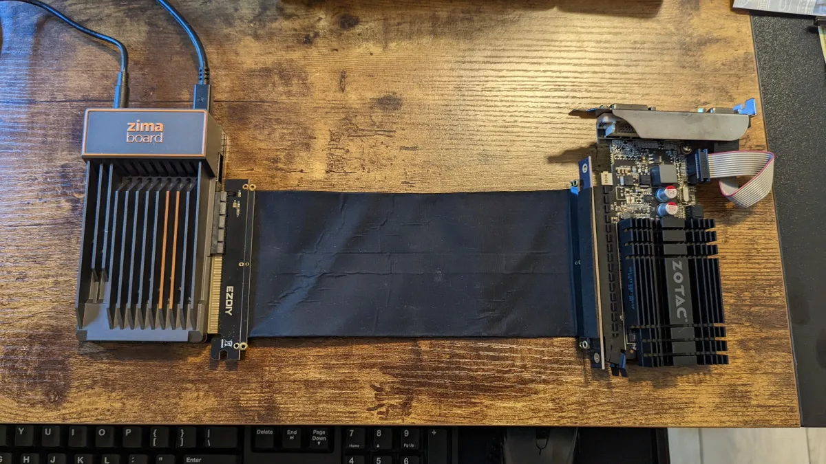 ZimaBoard with a GT 710 hooked up zima-gt710